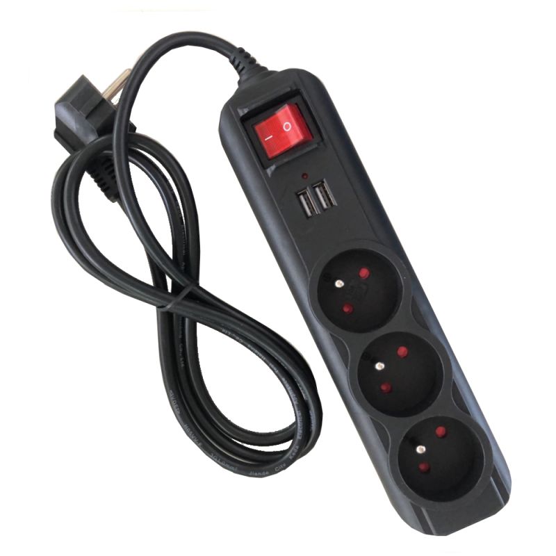 Predlžovací kábel s USB 1,5m, 3 zásuvky KD4031 – Obrázok 7