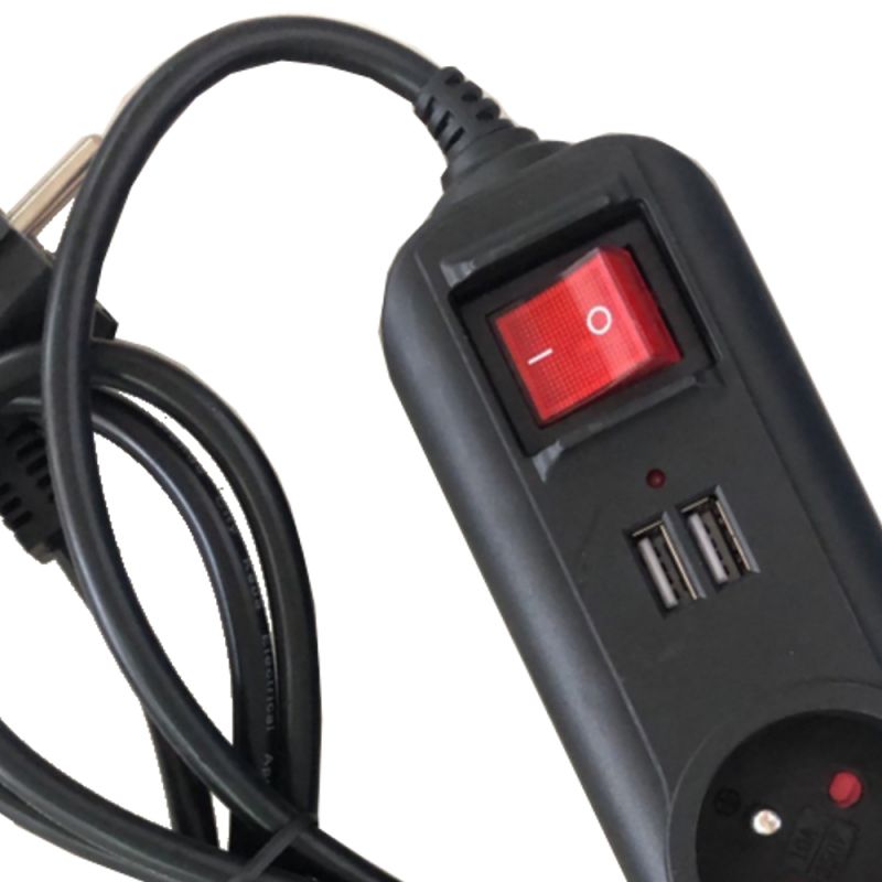 Predlžovací kábel s USB 1,5m, 3 zásuvky KD4031 – Obrázok 8