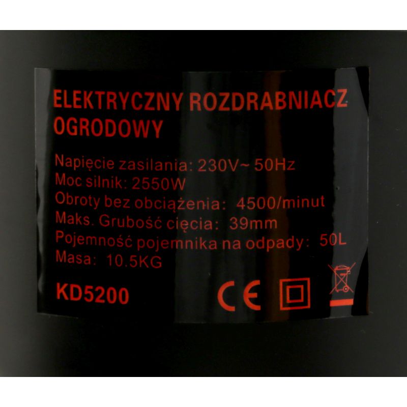 Elektrický drvič konárov a vetiev – štiepkovač | KD5200 – Obrázok 6