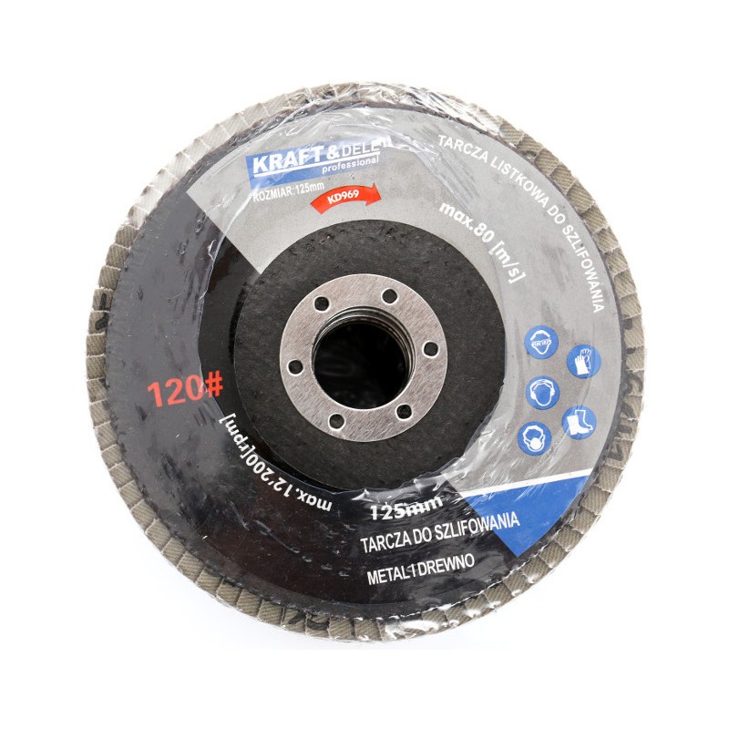 Brúsny lamelový kotúč 125mm P120 KD969 – Obrázok 5