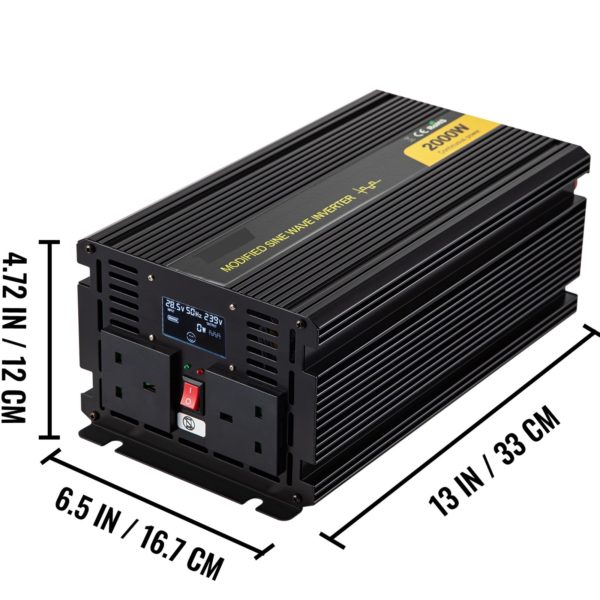 Invertor 2000W, Modifikovaný Sínusový Menič, 24V – Obrázok 8