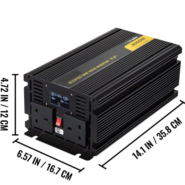 Invertor 3000W, Modifikovaný Sínusový Menič, 24V – Obrázok 3