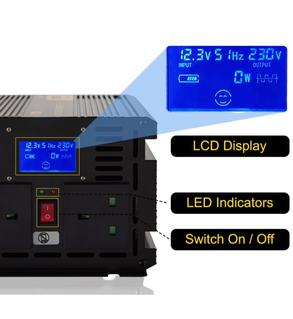 Invertor 3000W, Modifikovaný Sínusový Menič 12V – Obrázok 3