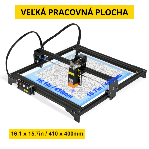 Laserový Gravírovací Stroj 41 X 40cm Gravírovacia Plocha 5,5W Výkon Lasera – Obrázok 9