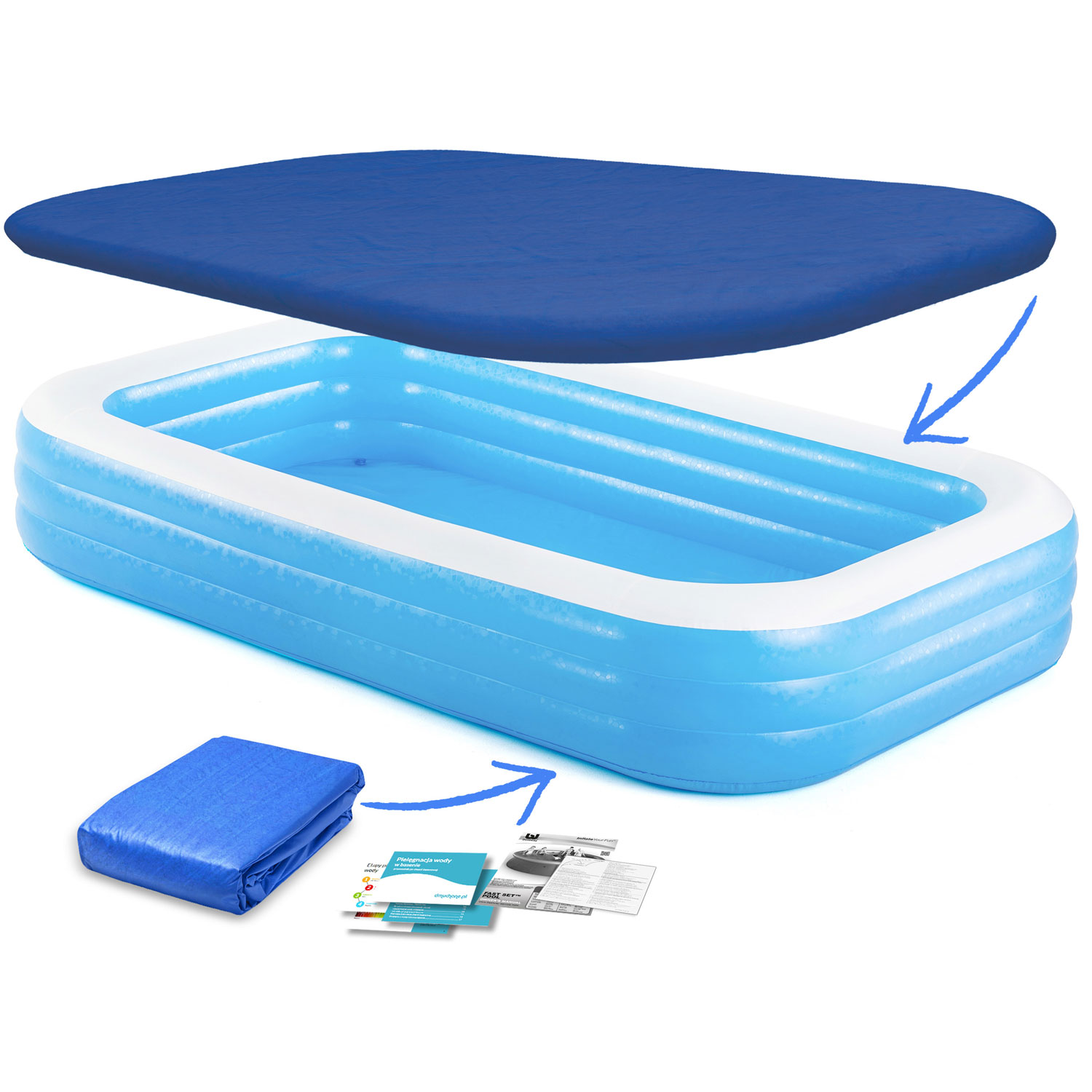 Rodinný nafukovací bazén 305 x 183 x 56 cm 3v1 Bestway 54009 – Obrázok 2