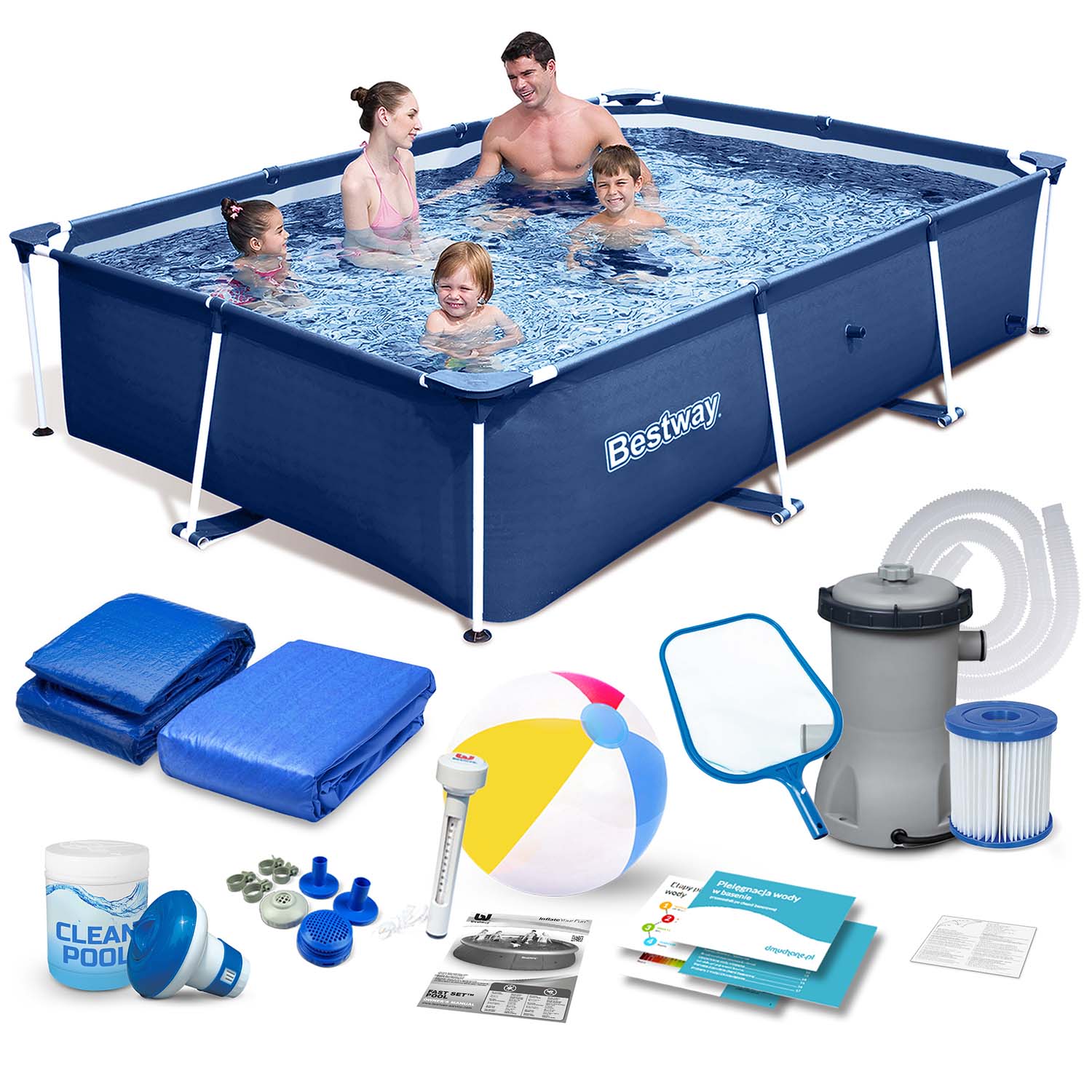 Rámový záhradný bazén 259x170x61 cm set 15v1 Bestway 56403N