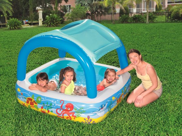 Detský bazén so zastrešením 140 x 140 x 114 cm Bestway 52192 – Obrázok 5
