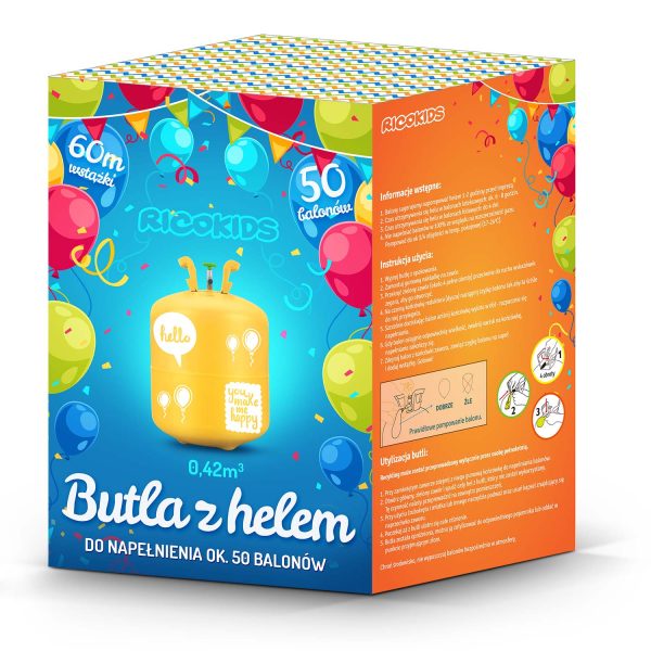 Héliový valec 0.42 m3 s balónikmi a stuhou – Obrázok 5
