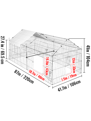 Klietka Pre Sliepky 220 X 106 Cm – Obrázok 2