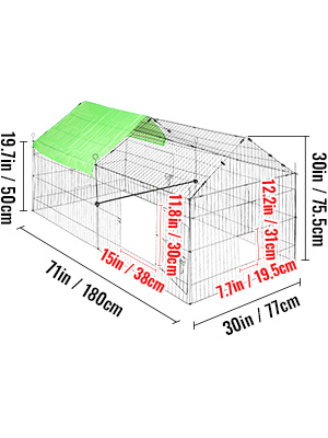 Klietka Pre Sliepky 180 X 77 Cm – Obrázok 2