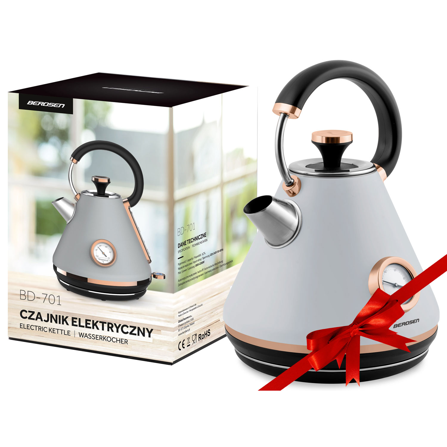 Rýchlovarná kanvica s teplomerom 1.7L BD-701 šedá – Obrázok 7