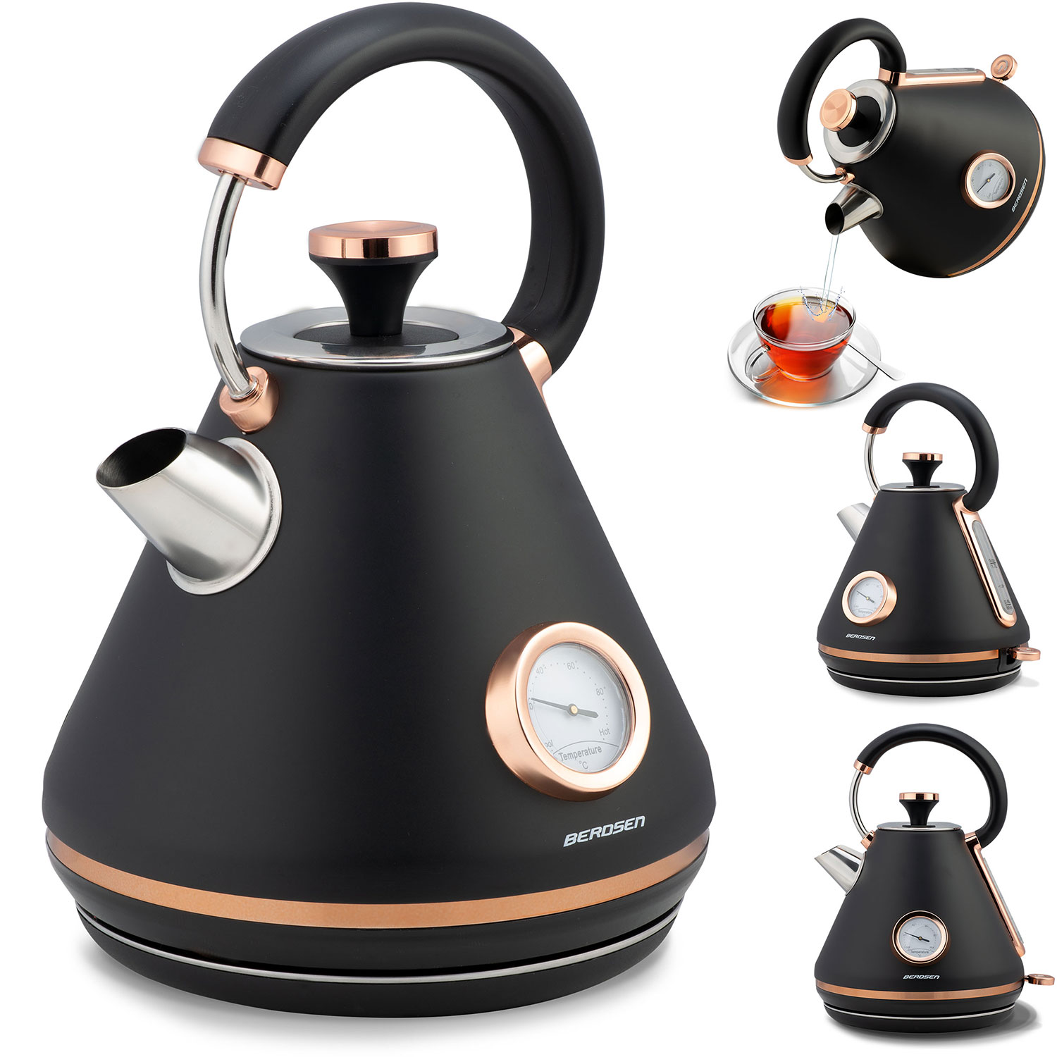 Rýchlovarná kanvica s teplomerom 1.7L BD-701 čierna