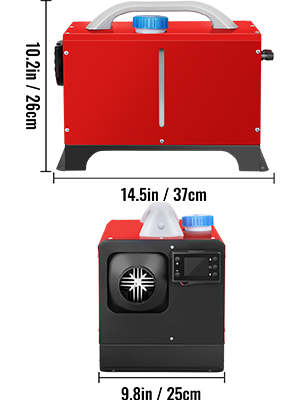 Prenosný Naftový Ohrievač 12V 5kW Červený (1 Výduch) – Obrázok 2