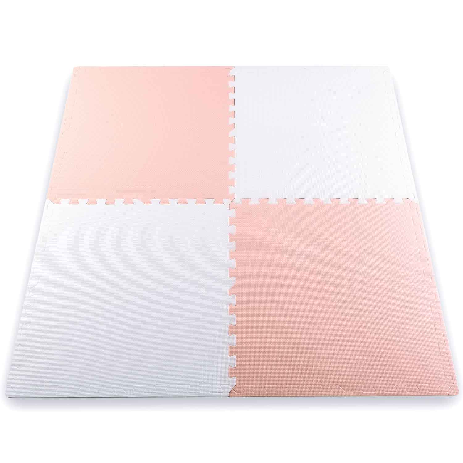 Veľká vzdelávacia penová podložka na puzzle Ricokids, broskyňová a biela – Obrázok 5
