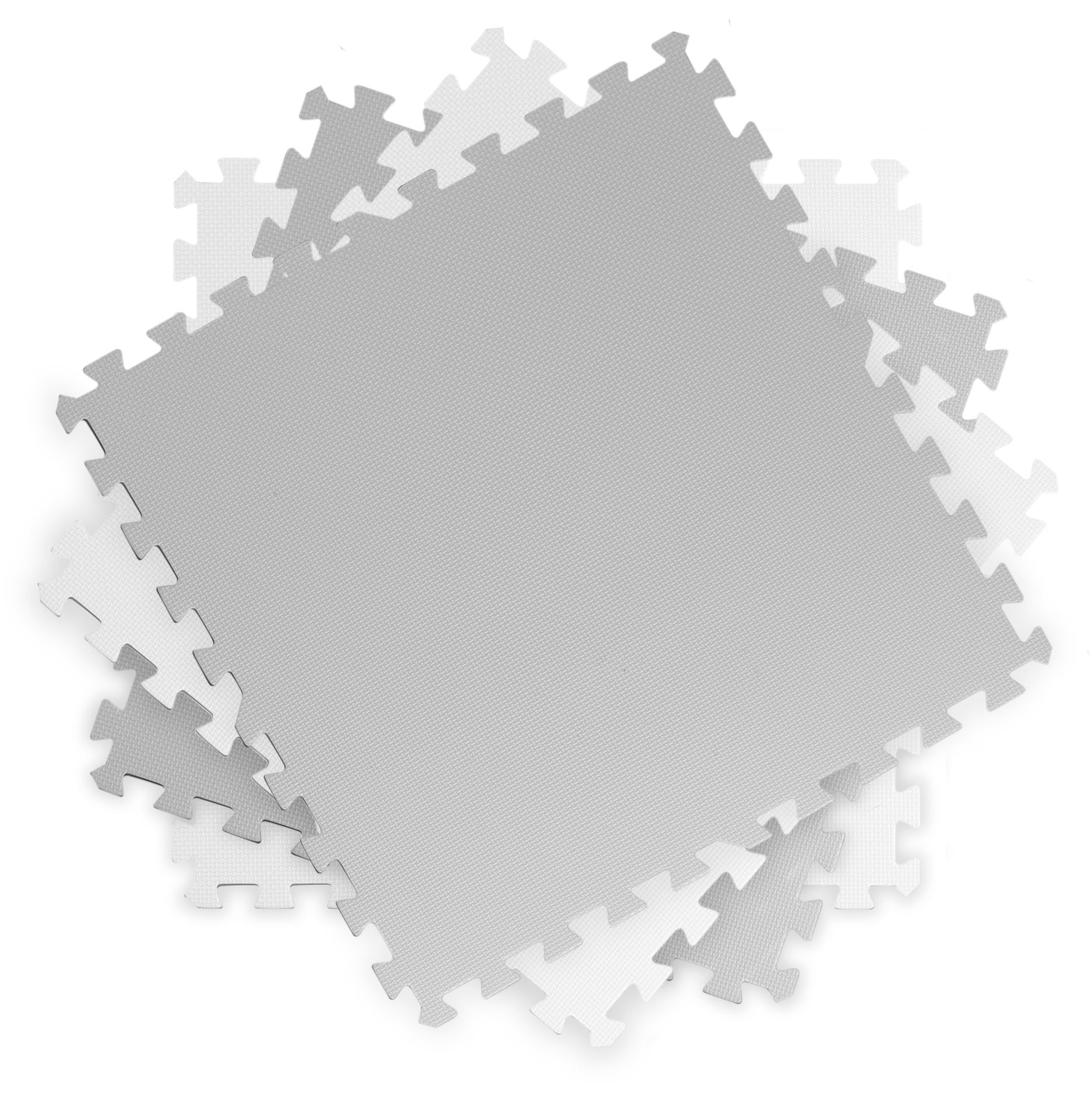 Veľká penová podložka. 4 kusy puzzle. biela a šedá – Obrázok 5
