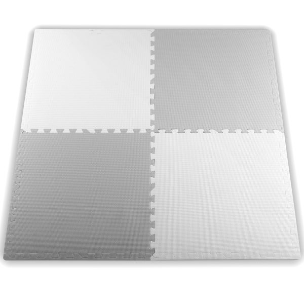 Veľká penová podložka. 4 kusy puzzle. biela a šedá – Obrázok 7