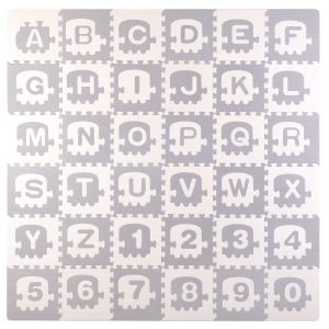 Veľká penová podložka. puzzle. vláčik. písmenká 36 ks.