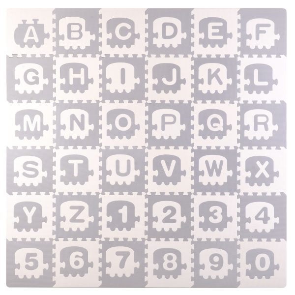 Veľká penová podložka. puzzle. vláčik. písmenká 36 ks.