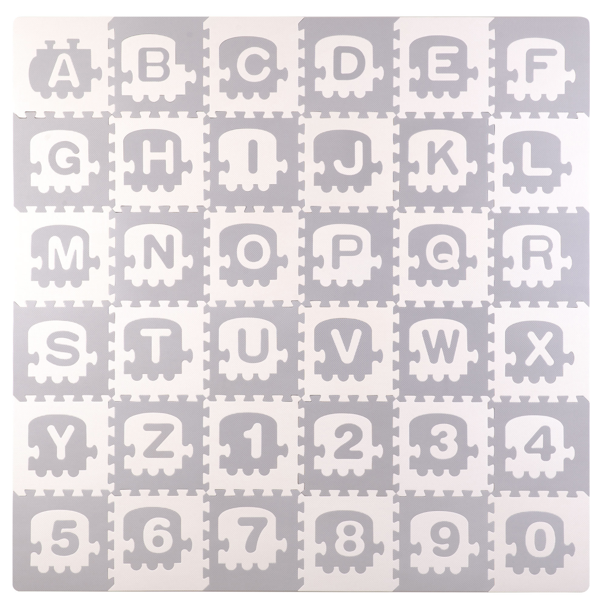 Veľká penová podložka. puzzle. vláčik. písmenká 36 ks.