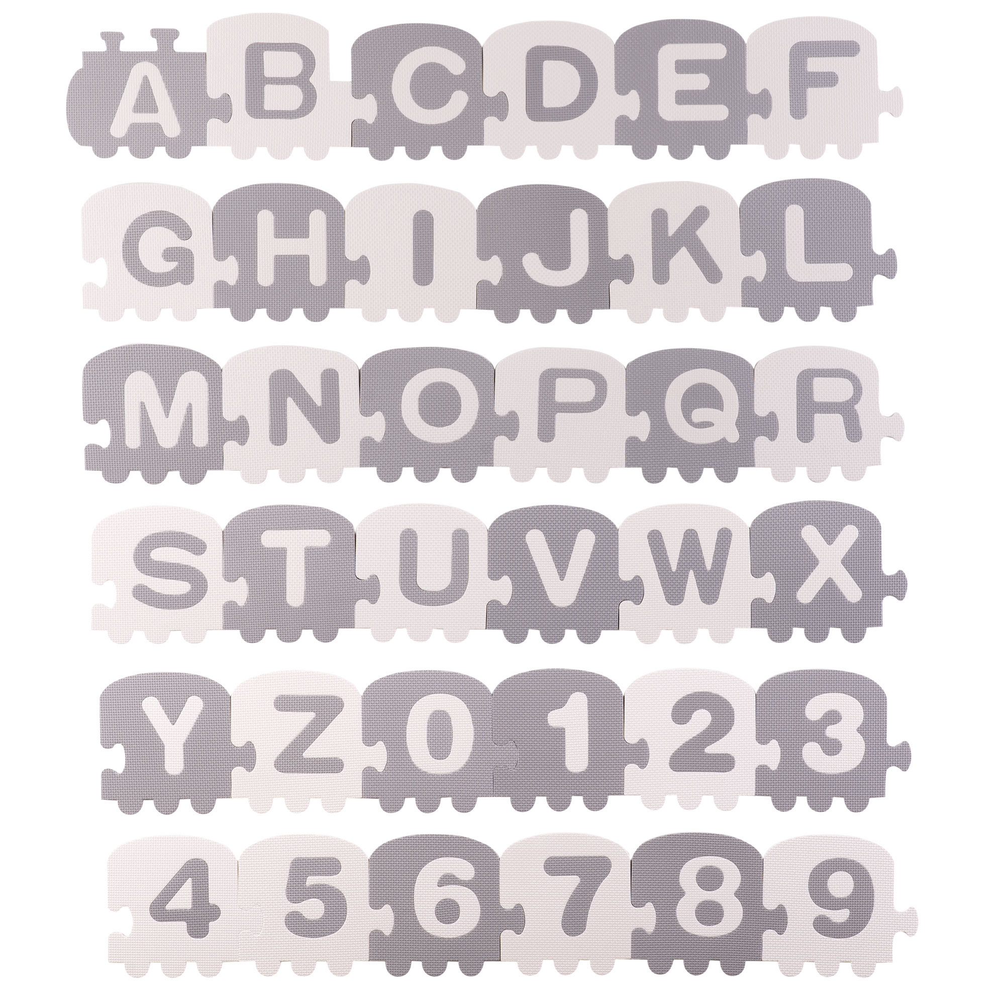 Veľká penová podložka. puzzle. vláčik. písmenká 36 ks. – Obrázok 3