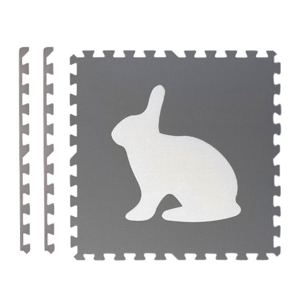 Veľká penová podložka. puzzle. biele a sivé zvieratká. 6 ks. – Obrázok 2