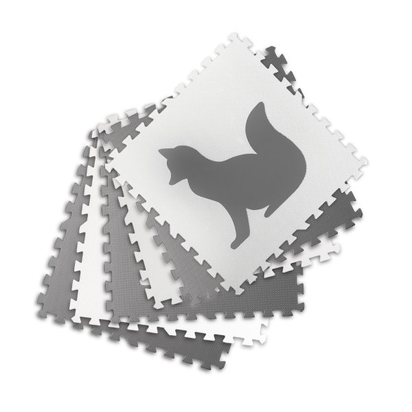 Veľká penová podložka. puzzle. biele a sivé zvieratká. 6 ks. – Obrázok 4