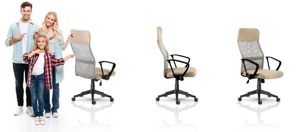 Sofatel Sydney béžová kancelárska stolička z mikrosieťoviny – Obrázok 10