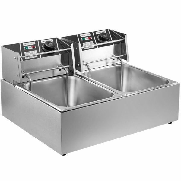 Dvojitá Fritéza Z Nehrdzavejúcej Ocele 20L 5000W – Obrázok 2