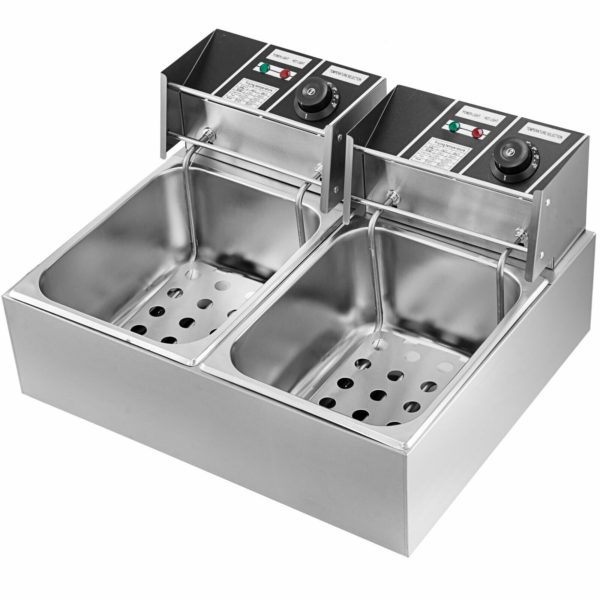 Dvojitá Fritéza Z Nehrdzavejúcej Ocele 20L 5000W – Obrázok 4