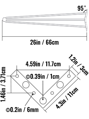 Set 4ks Kovových Nôh Stola 66 Cm – Obrázok 2