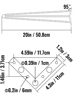 Set 4ks Kovových Nôh Stola 50,8 Cm – Obrázok 2