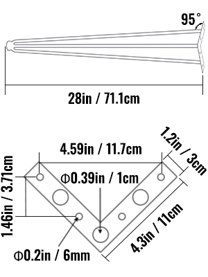 Set 4ks Kovových Nôh Stola 71cm – Obrázok 2