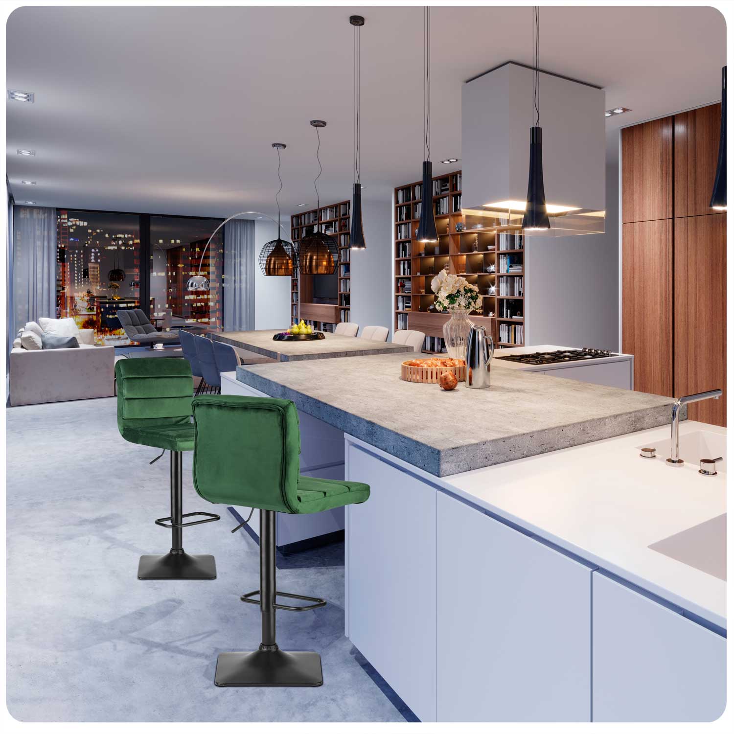 Dráva zelená barová stolička s opierkou – Obrázok 9