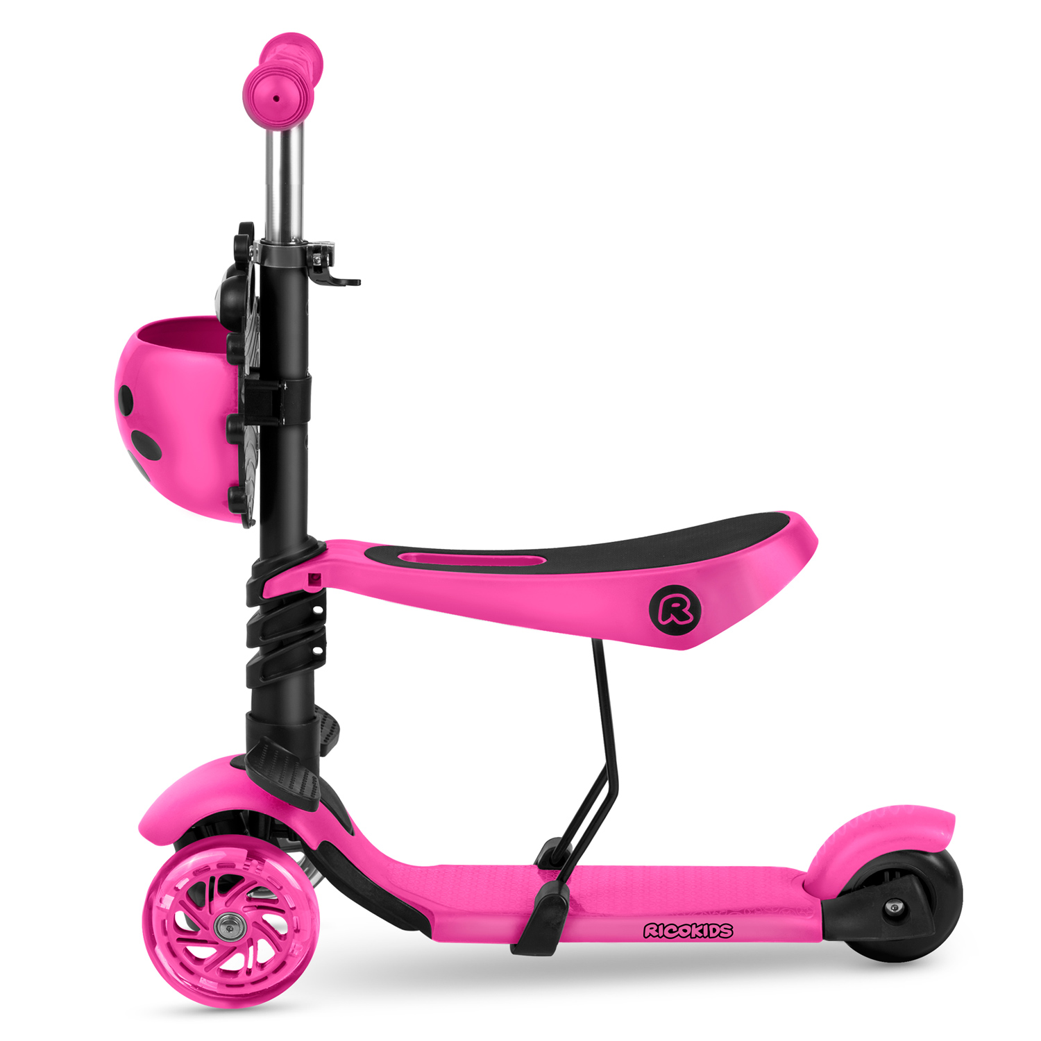 Trojkolesová kolobežka Ricokids Buggy - ružová – Obrázok 4