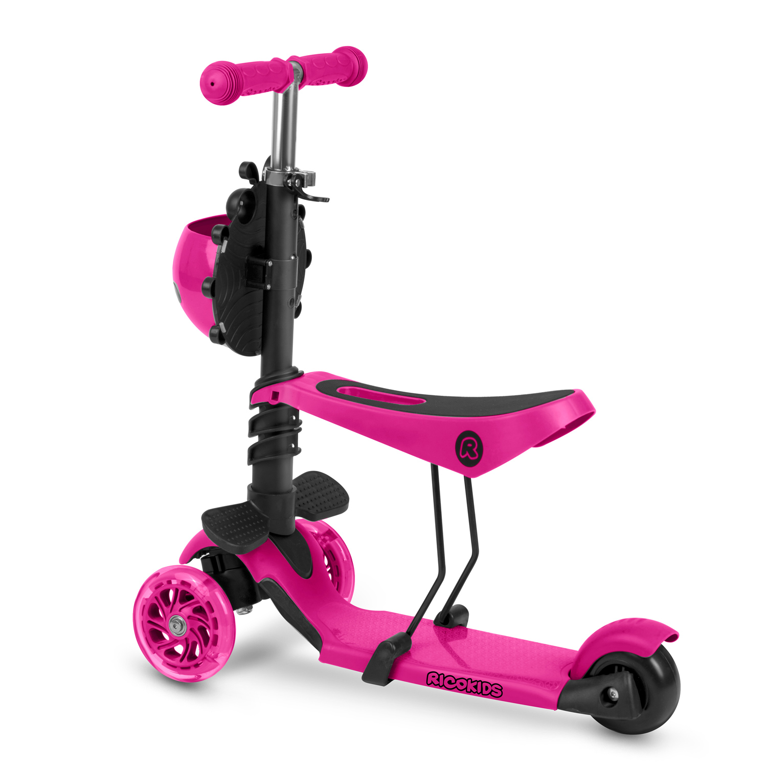 Trojkolesová kolobežka Ricokids Buggy - ružová – Obrázok 5