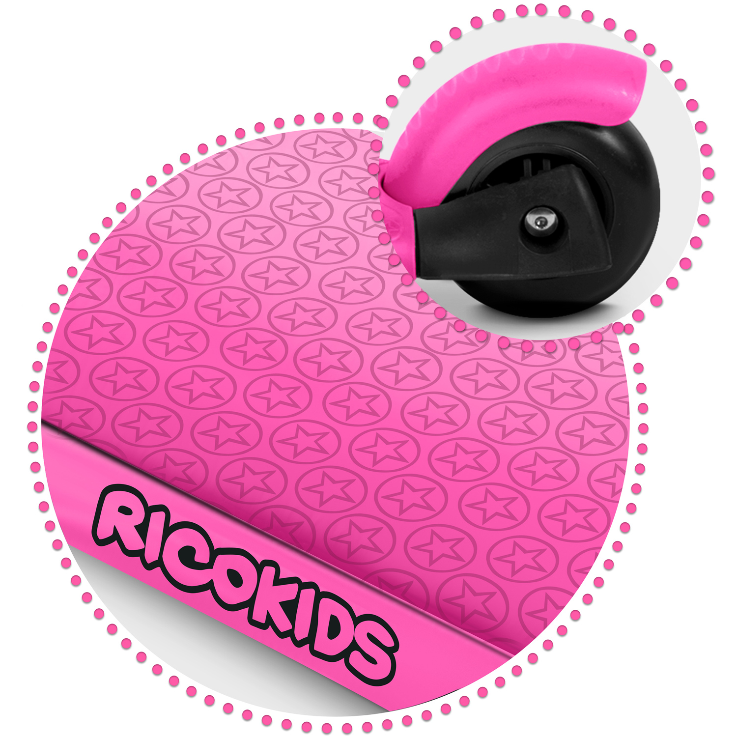 Trojkolesová kolobežka Ricokids Buggy - ružová – Obrázok 8