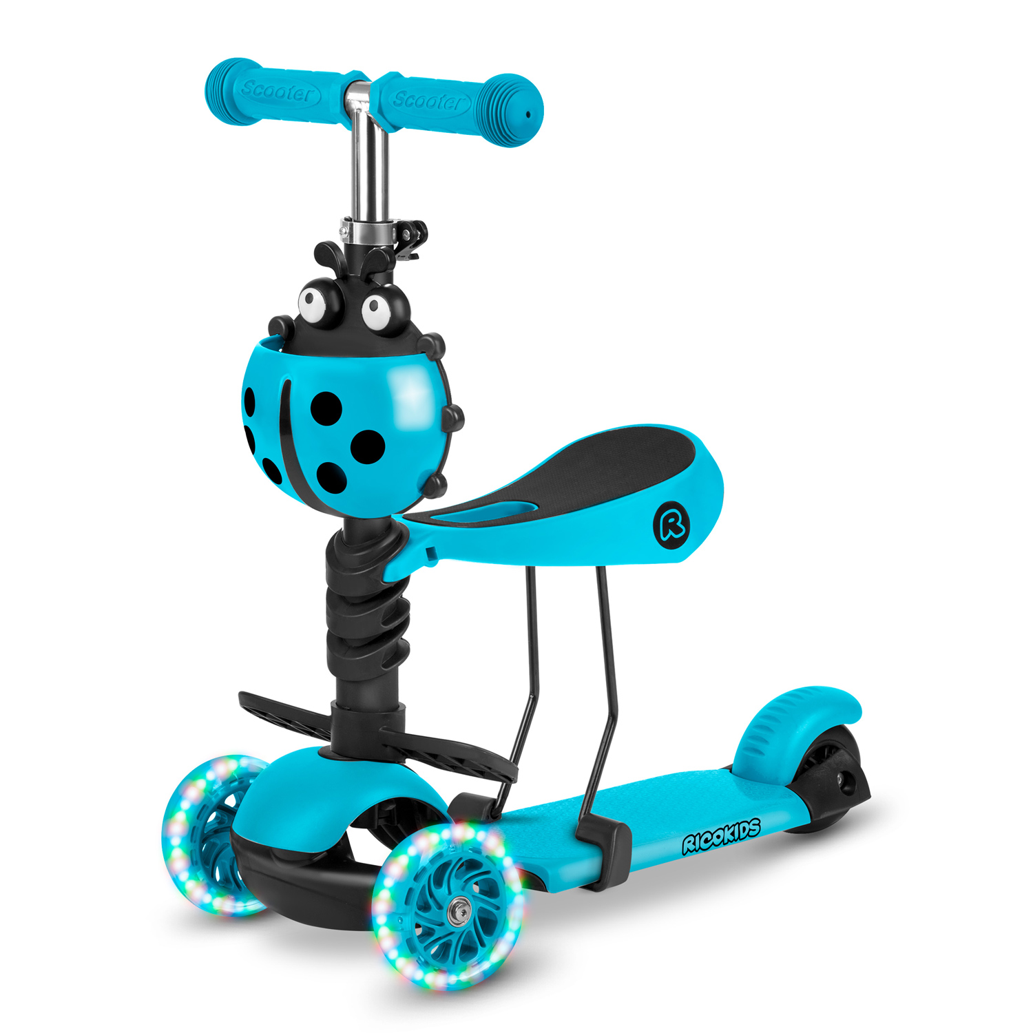 Trojkolesová kolobežka Ricokids Buggy - tyrkysová – Obrázok 2