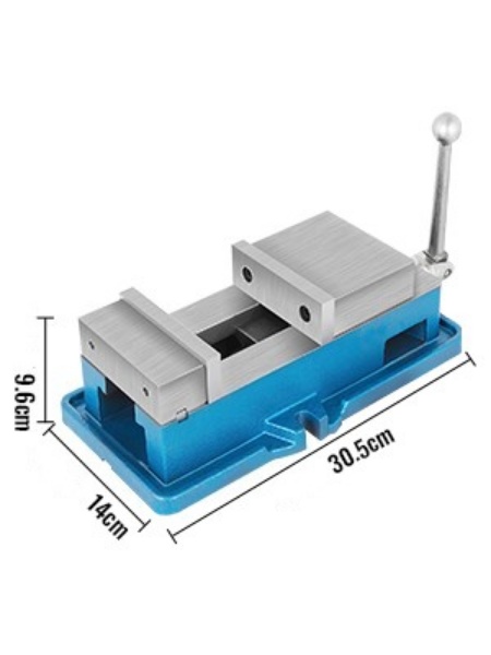 Sústruhový Zverák Stacionárny 100mm (Modrý) – Obrázok 2