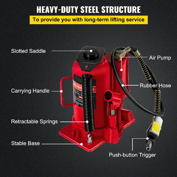 Hydraulický Zdvihák 20t Červený – Obrázok 2