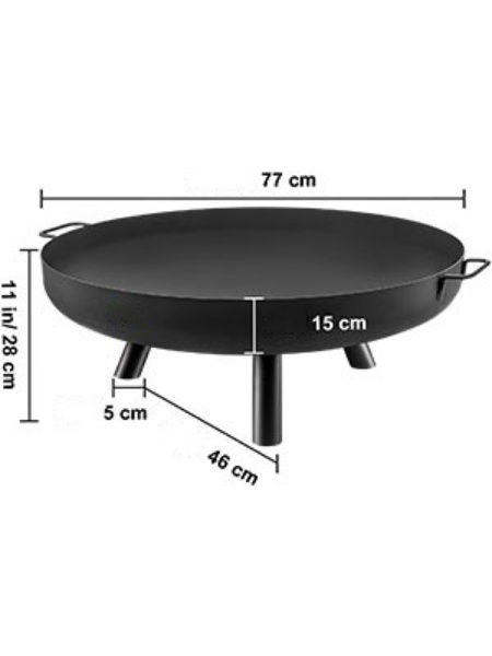 Ohnisková Misa (77cm Čierna) – Obrázok 3