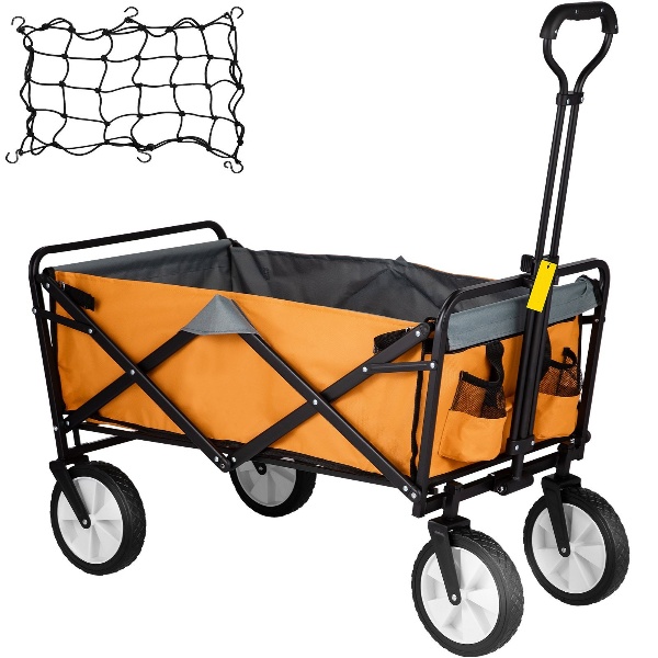 Záhradný Skladací Vozík Bez Strešnej Konštrukcie (Oranžový 92cm)