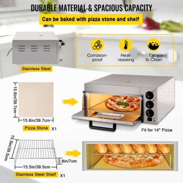 Komerčná Elektrická Pec Na Pizzu 35cm – Obrázok 4