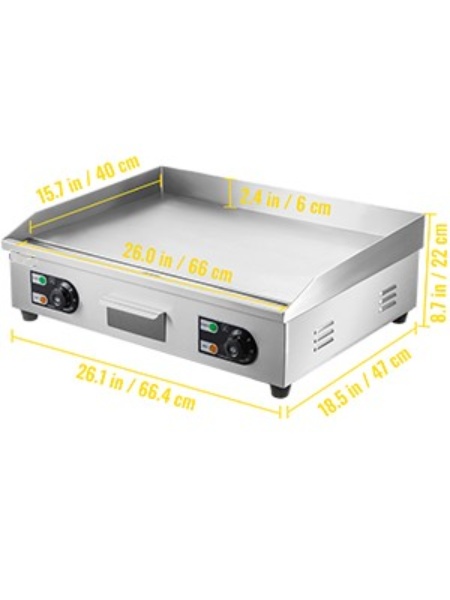 Elektrický Plochý Gril 3200W 66cm – Obrázok 3