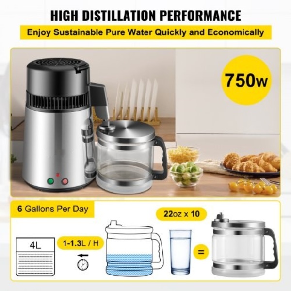 Destilátor Na Vodu 4l Strieborný – Obrázok 4