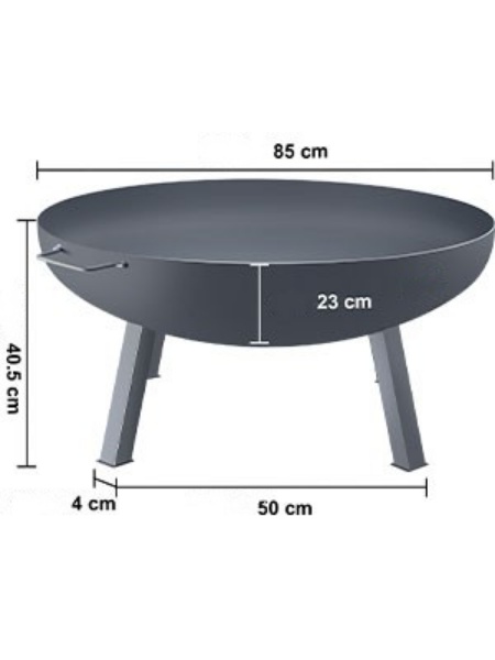 Ohnisková Misa (85 Cm Sivá) – Obrázok 7