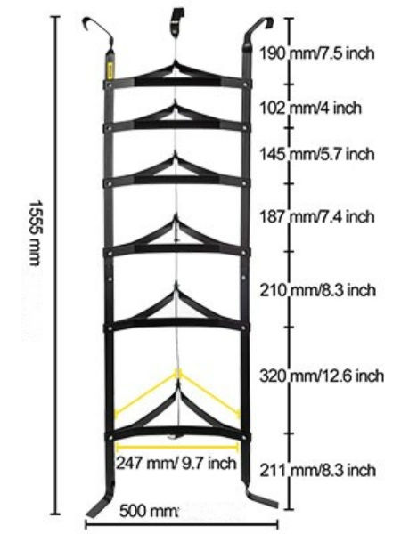 Stojan Na Riad 155cm Čierny – Obrázok 5