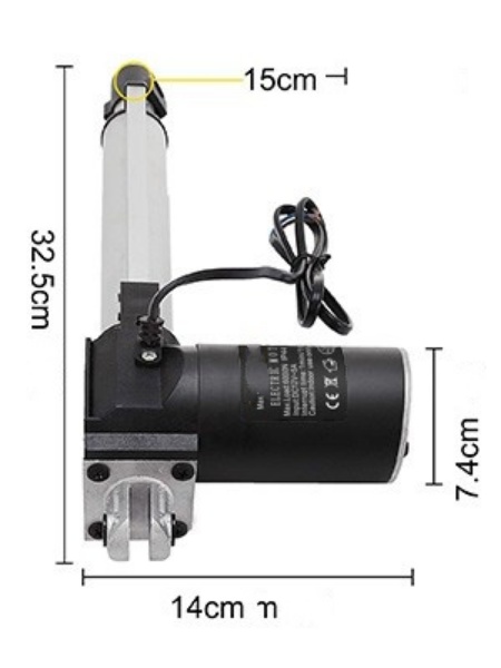 Lineárny Elektrický Aktuátor 12V, 150mm, 6000N – Obrázok 2