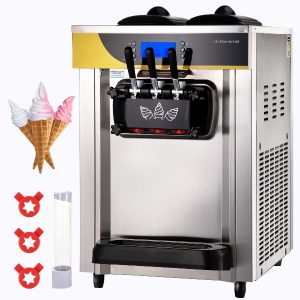 Stroj Na Výrobu Točenej Zmrzliny 2200W 3 Trysky 22-30l/H