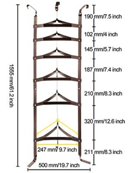 Stojan Na Riad 155cm Hnedý – Obrázok 4