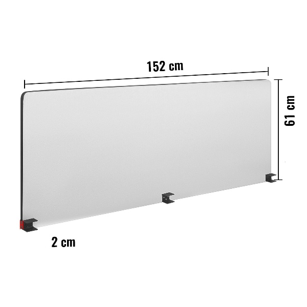 Stolový Oddeľovač 152 X 61 Cm (Biely) Jeden Diel – Obrázok 6